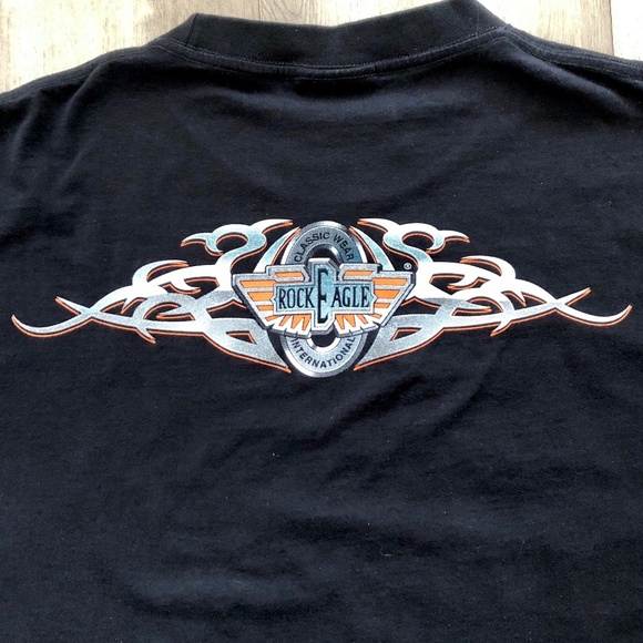 Rock, Eagle, American Flag, Motorcycle, Biker, T Shirt, Vintage, The Roxx, XXL - Picture 6 of 12